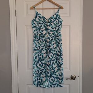 New Joe Fresh sundress linen blend leaf print size small